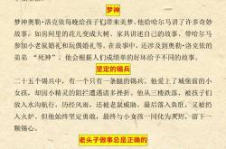 小学《安徒生童话》必考知识点清单
